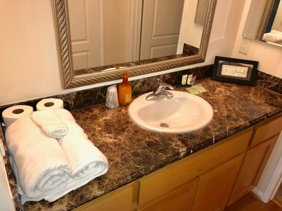 Clean master bathroom