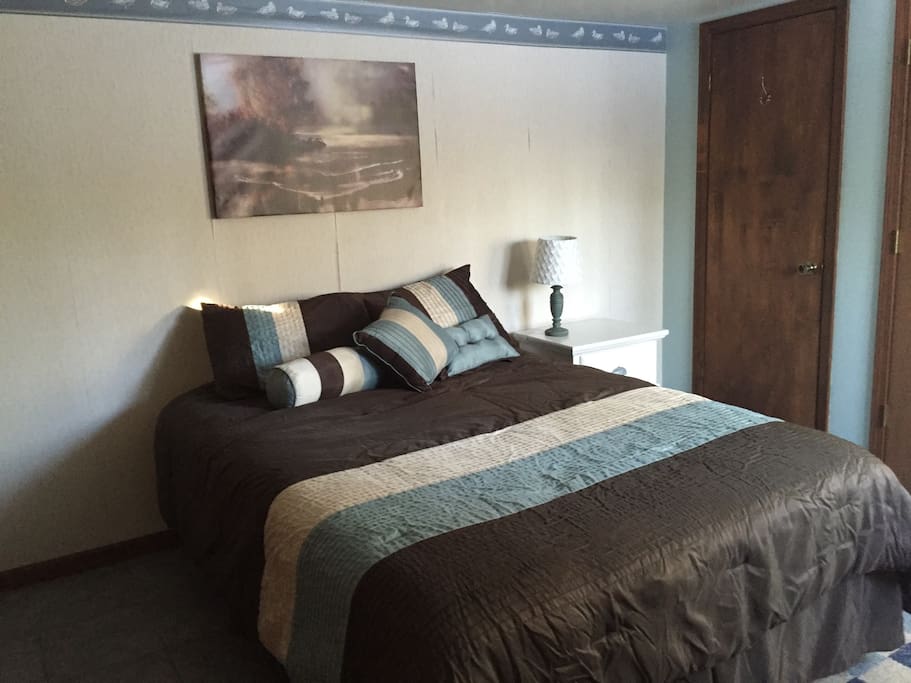 The bedroom, with two full size closets.