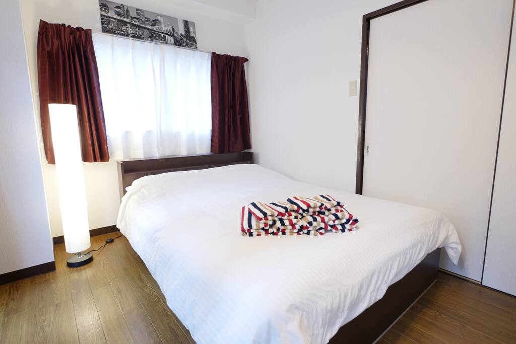 First bedroom with double bed and always fresh sheets