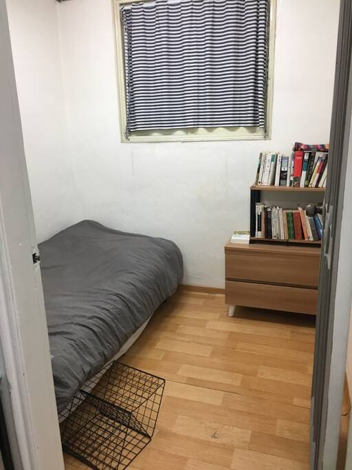 You are going to stay in this room. I'll make small drawer tidy. and you can read book over there.