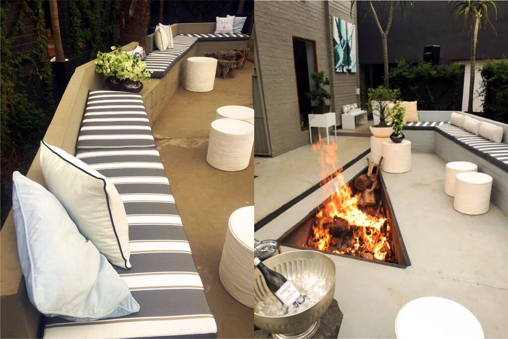 Built in fireput could be lit on request, wonderful for sunset cocktails. (Wood could be bought at most garages or could be requested beforehand, as these are extra consumables).