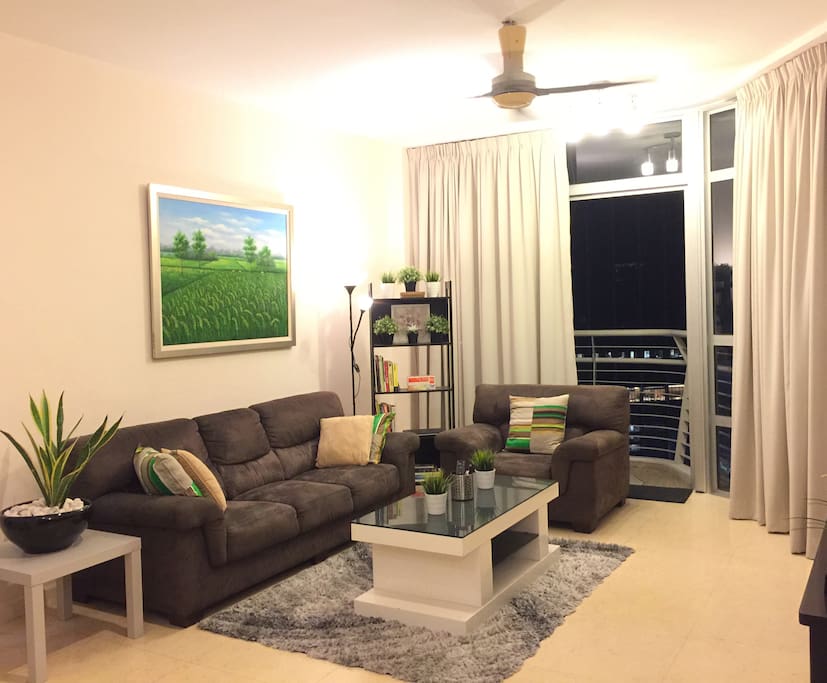 Living room with balcony