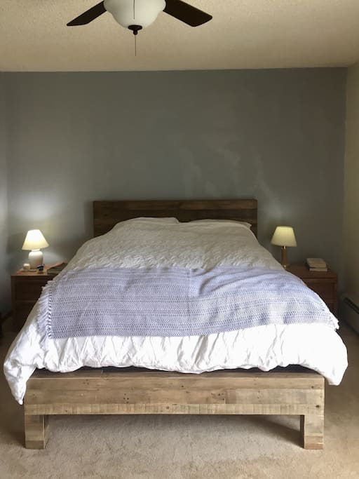 Large master bedroom with ensuite bath and super comfortable queen bed