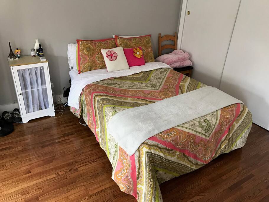 Bed and nightstand