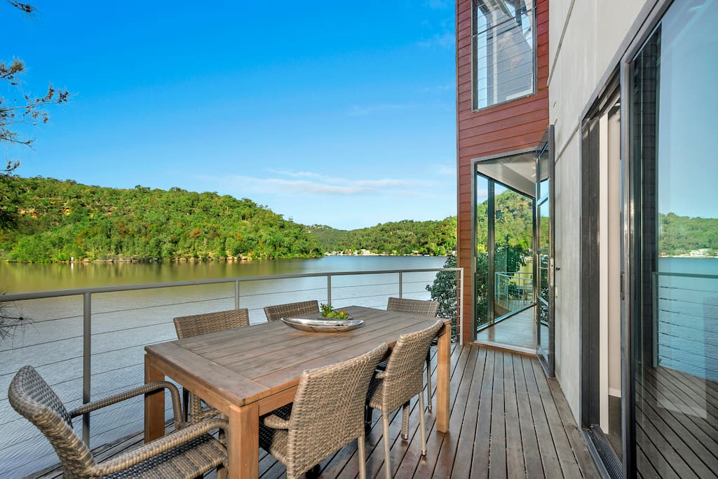 Outdoor dining area with BBQ.. plus. breathtaking views
