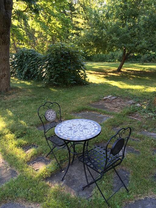 Have your breakfast or a glass of wine in the backyard!