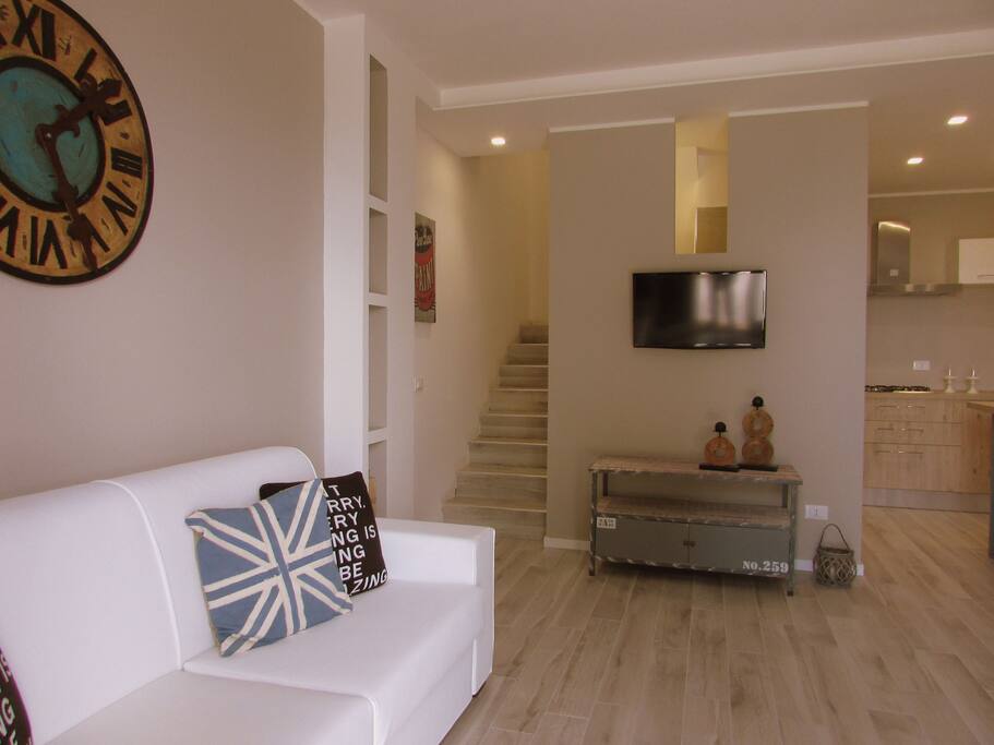 There is a comfortable double sofa bed in the living/kitchen