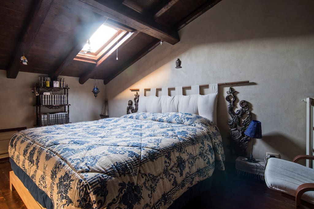 The big bed in the main bedroom