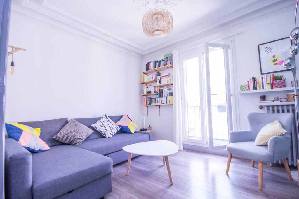 Magnifique logement avec balcon près de Bastille - Salon