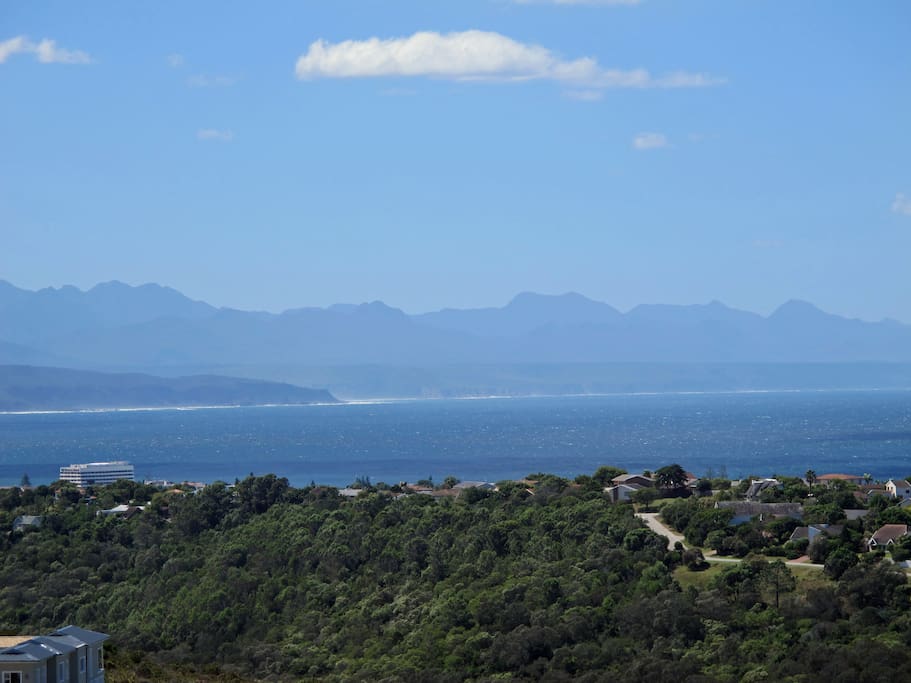 View of the Bay and Tsitsikamma Mountains from the patio.
