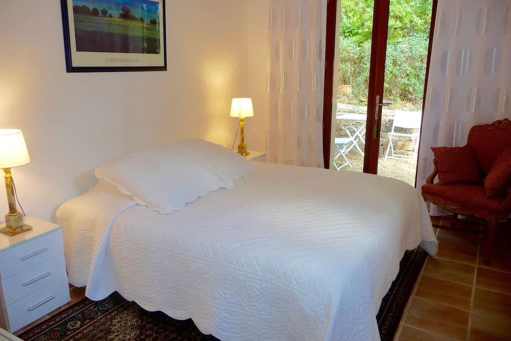 Independent bedroom view towards private entrance and private terrace