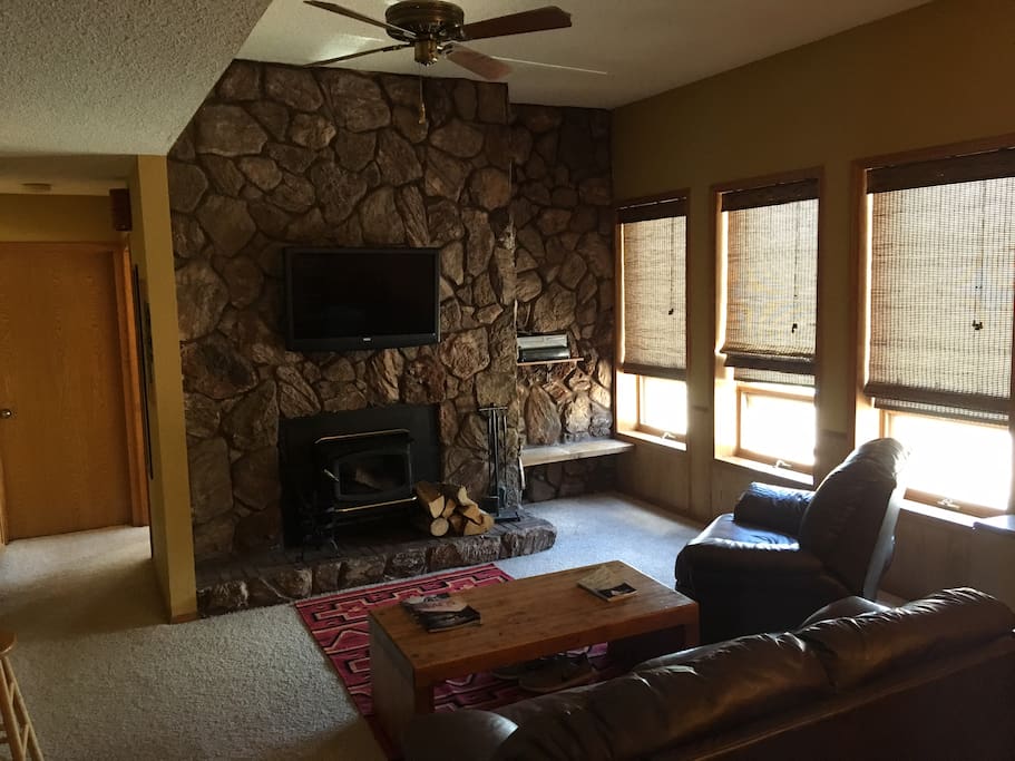 The living room. The view out the window is spectacular