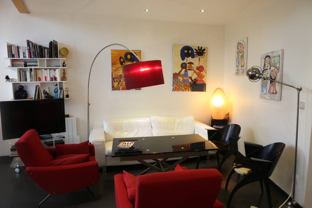 salon avec poele a granules