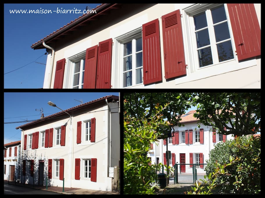 Vue de l'extérieur. Maison située juste en face du square arboré Pauline Carton près de la Médiathèque de Biarritz