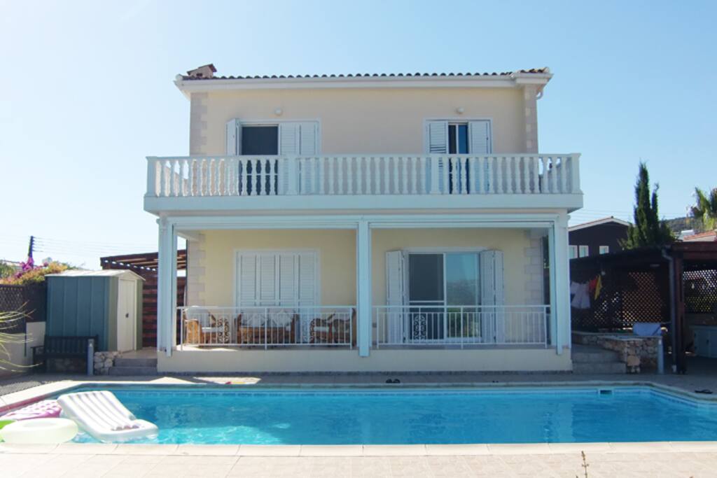 The back of the villa, with the swimming pool
