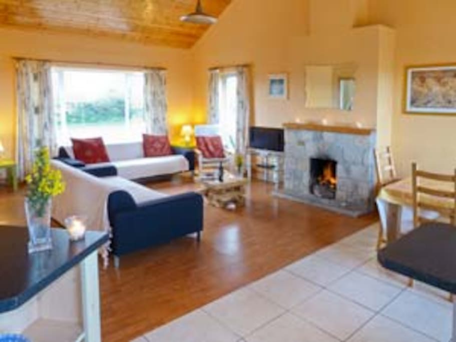 Relaxing Living area with open fire