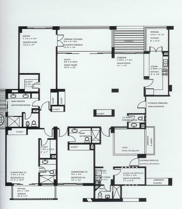 Spacious 3 Bedroom, 3.5 Bath Luxury Penthouse with separate Maid's Quarters