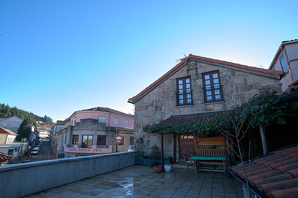 terrace and entrance to the house