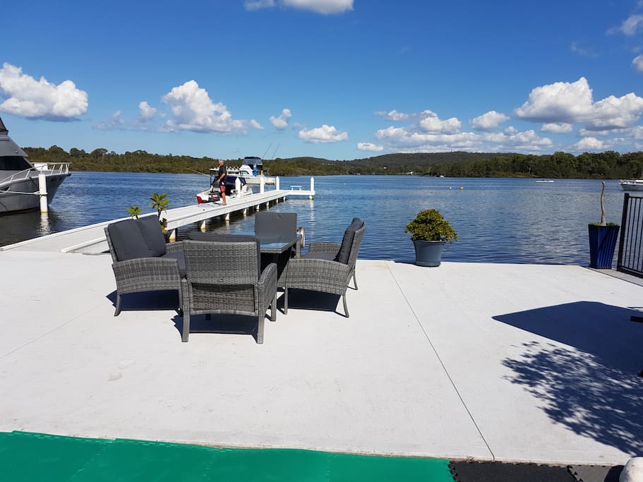 Start your day here on the new sitting area right on the waters edge