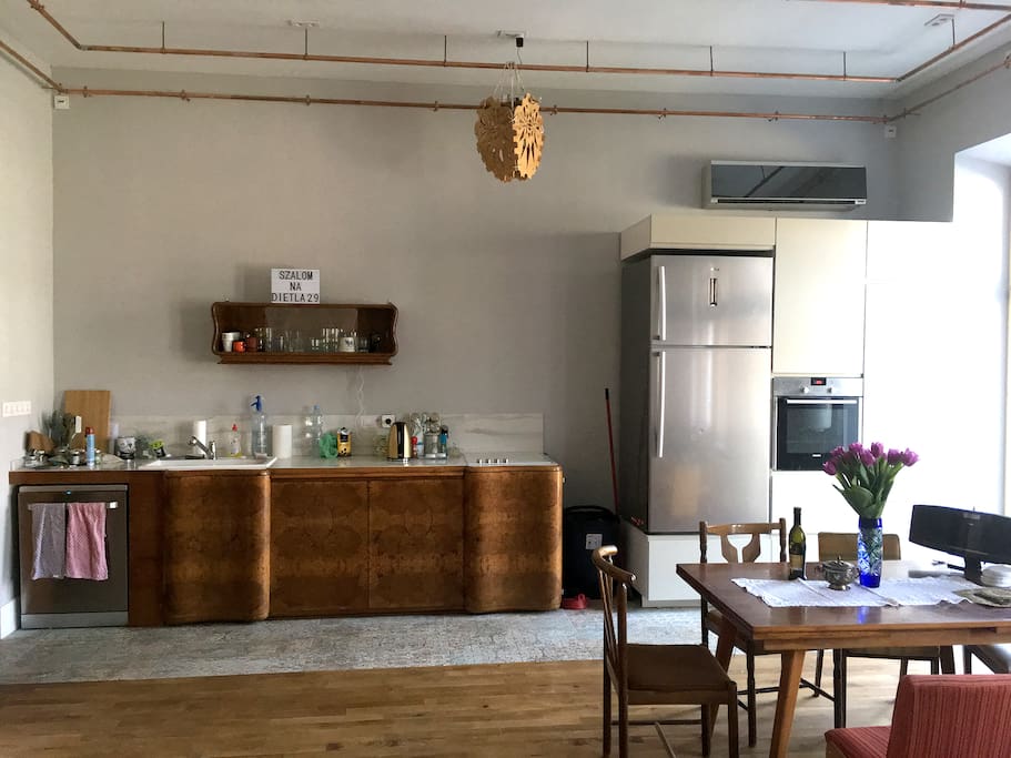 This is our kitchen/living space