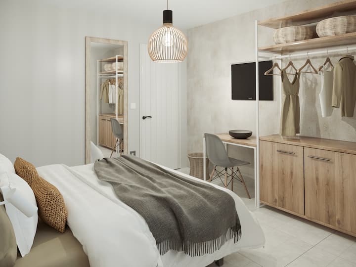 ახალგარემონტებული და გაფორმებული ორადგილიანი საძინებელი