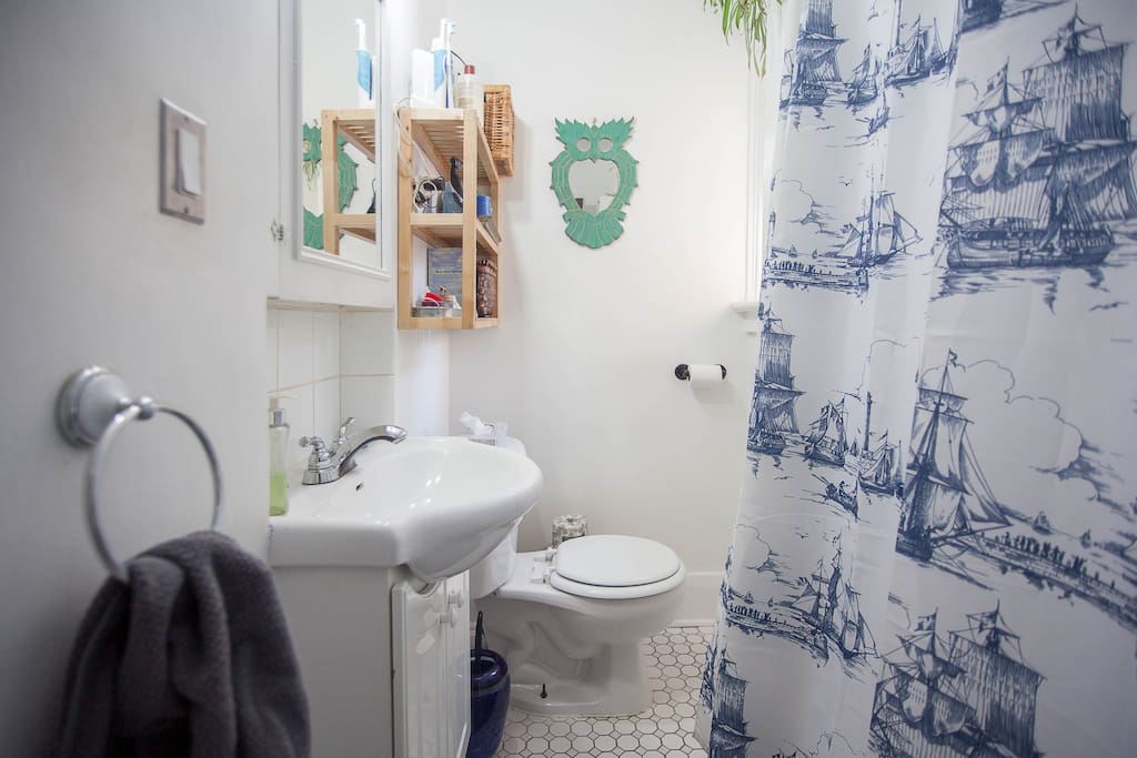 Our bathroom - nautical themed of course!