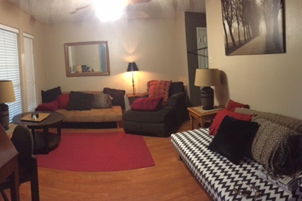 Front room entry now has added futons to sleep 2 people!