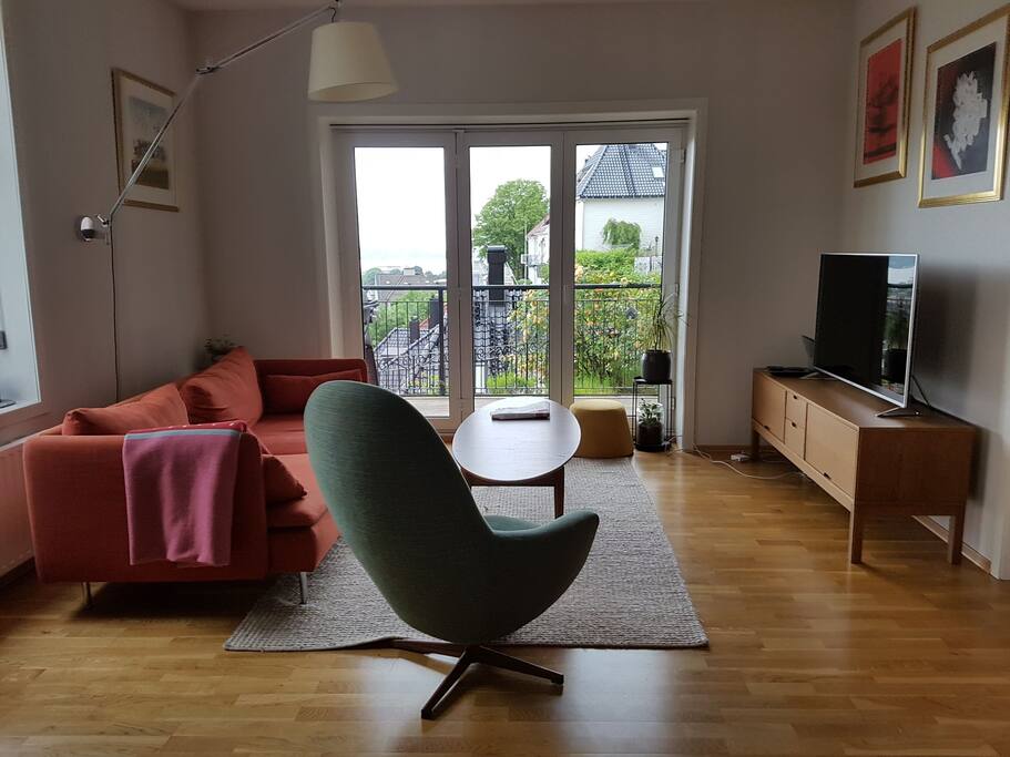 Living room and kitchen.