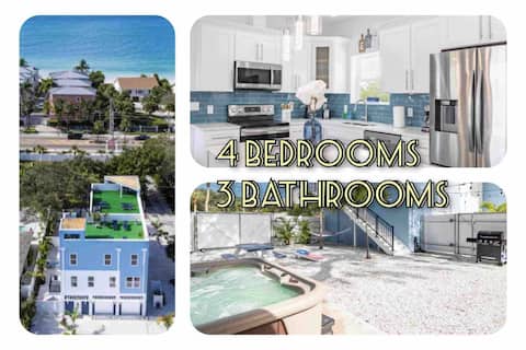 Luxe BeachHouseB w Heated Pool,2 min Walk to Beach