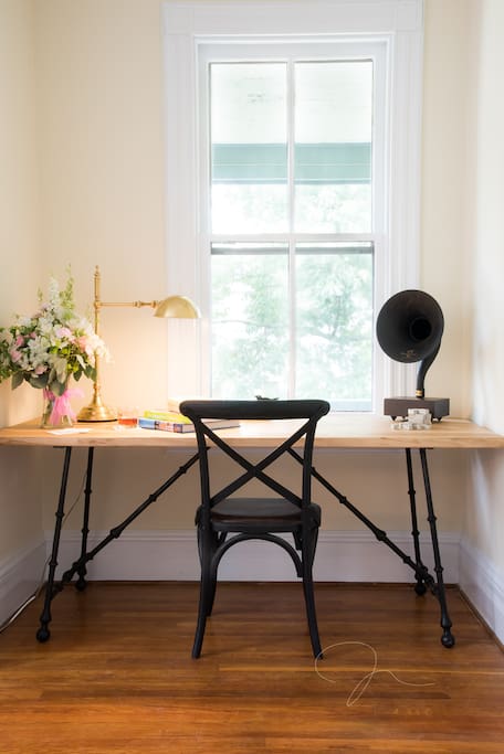 Write your novel here. Our Inventor's Suite desk features small inventions which bring out the best in you.