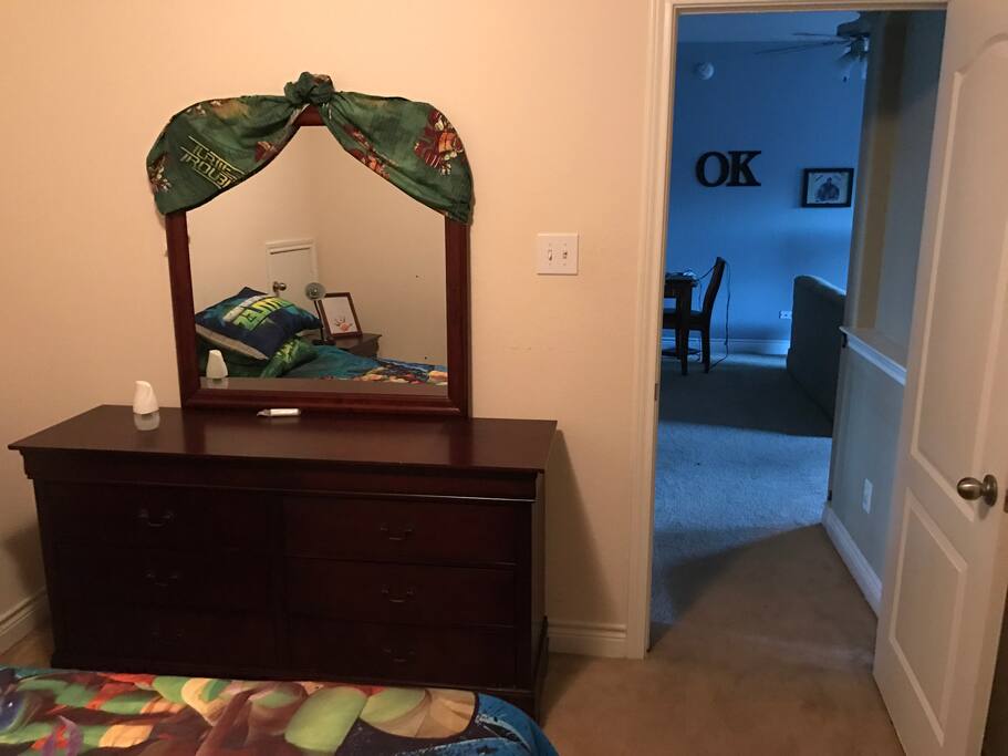 Twin bed room to the right as you come upstairs