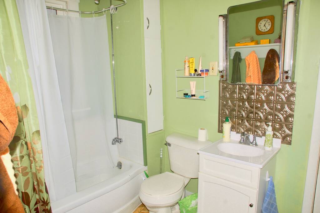 Private bath with tub and shower