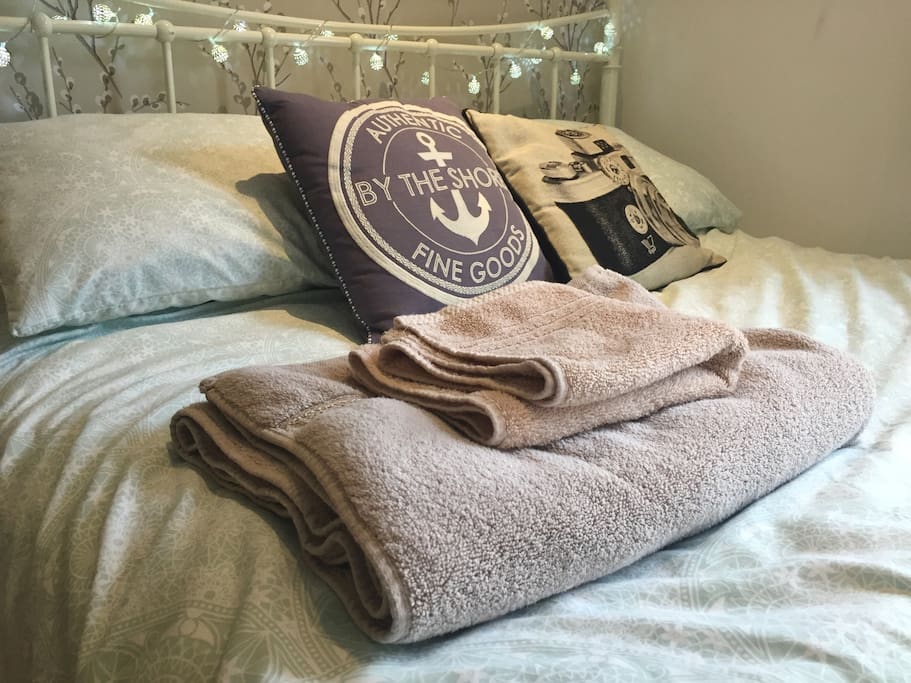 Double bed and fresh towels