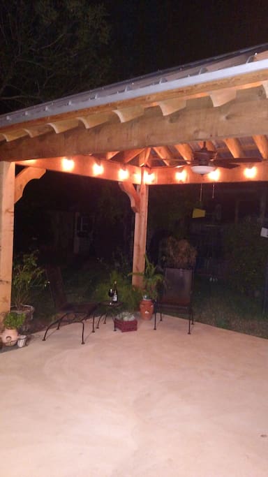 Lots of lighting for a romantic glass of wine or a cookout.
