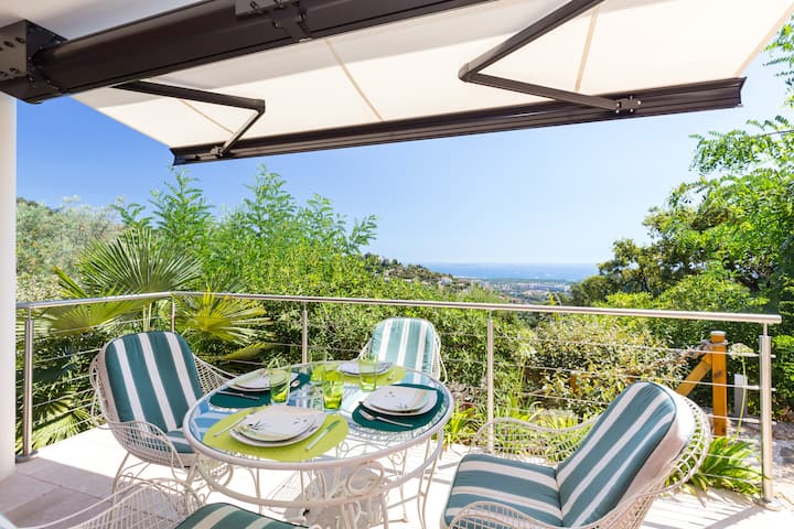 Bel Appartement Vue Mer Au Calme - Près De Cannes - Mandelieu-la-Napoule