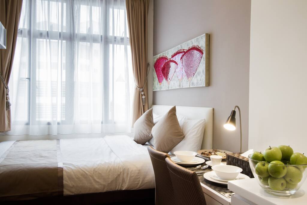Bright apartment with large windows
