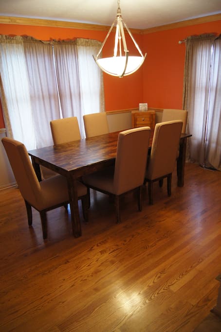 Dining room tables seats up to six