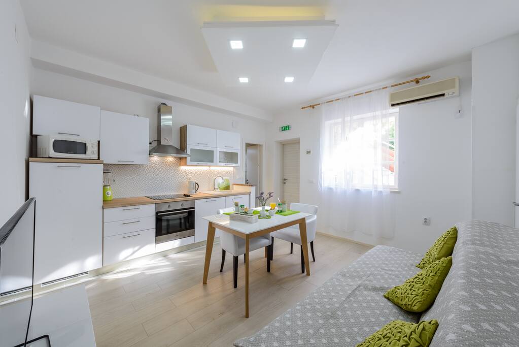 Living room with kitchen