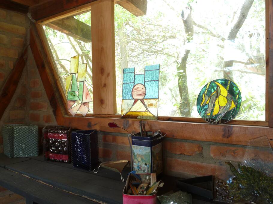 este lugar era el lugar de exposición de los trabajos del atelié, hoy la cocina