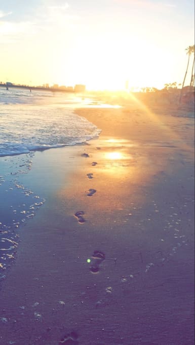A sunset stroll on the beach which is only a block and a half from the house is a great way to end the day.