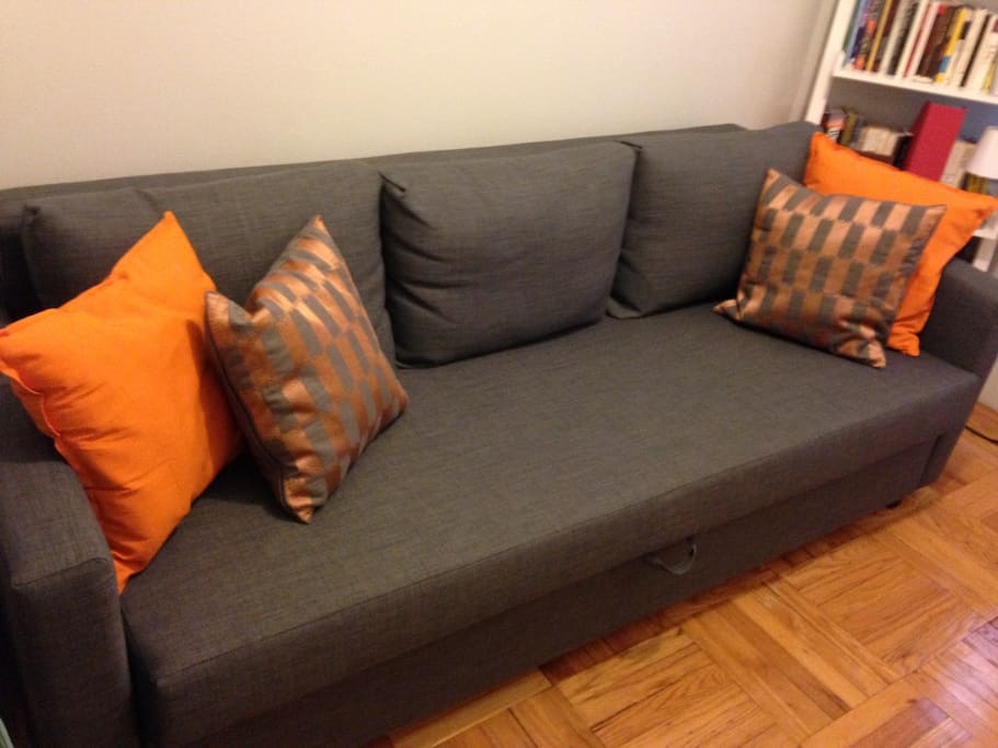 Brand new fold-out sofa sleeps two comfortably!