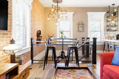 Popular Airbnb listing: Artisan Loft in Historic Five Points with Rustic Red Bricks in Five Points