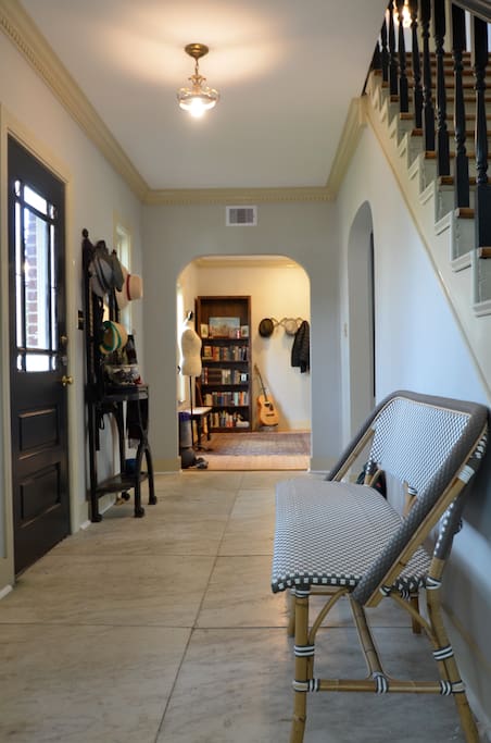 Downstairs:Elegant marbled front entry and foyer.