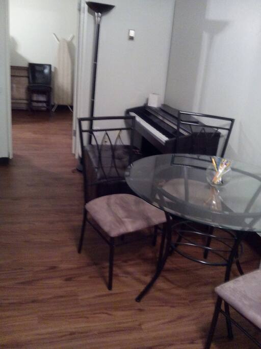 Sitting area for three.