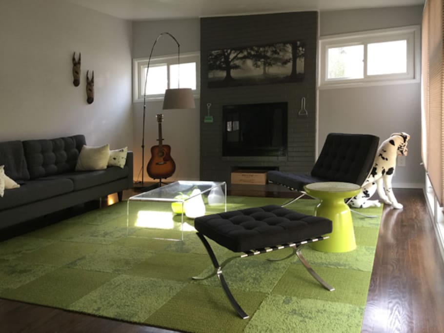 Living Room Space with working fire place