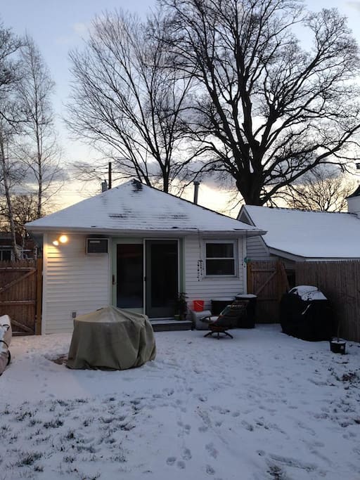 Peaceful winter in the backyard