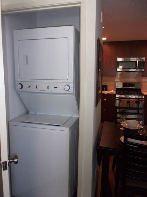 washer/dryer inside apartment