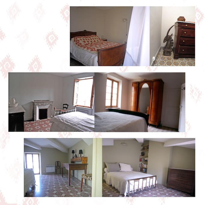3 chambres de taille normale
