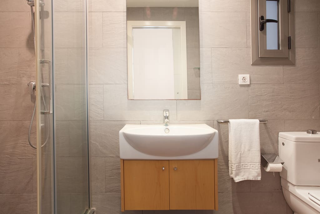 bathroom, mirror, closet, shower