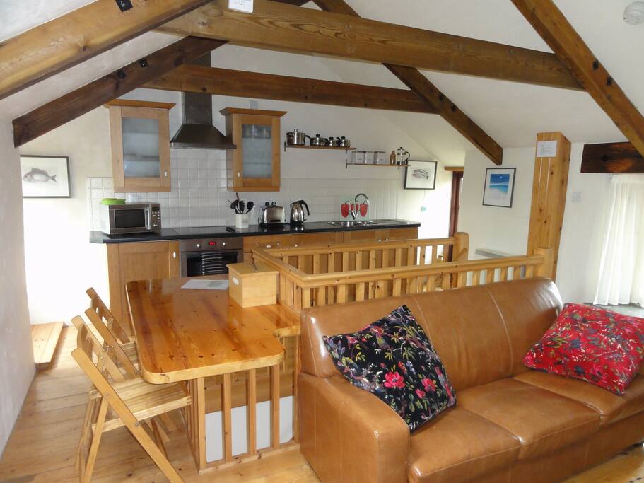 Spacious kitchen and dining areas.